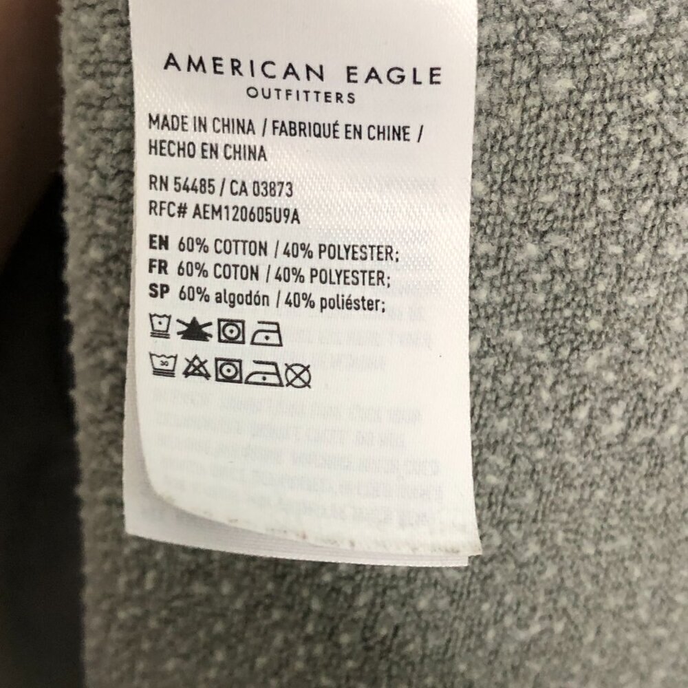 American Eagle Green Jegging Fit Zip Hoodie Sweatshirt Oversized - Picture 4 of 6